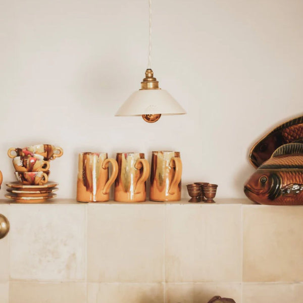 ⁠Suspension Pitchoun Terre cuite blanche émaillée - Enamoura