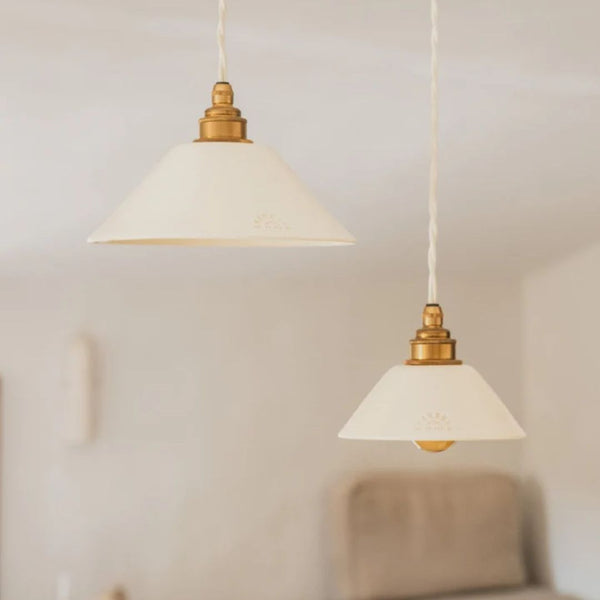 ⁠Suspension Pitchoun Terre cuite blanche émaillée - Enamoura