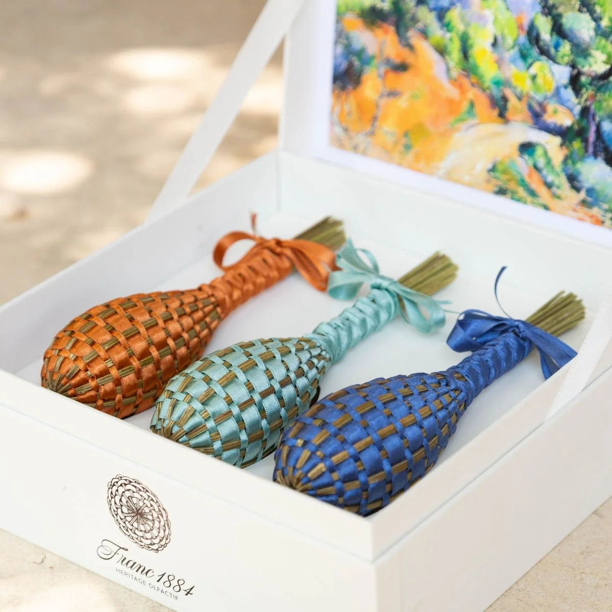 Coffret trio de fuseaux de Lavande- Hommage à Cézanne Sainte Victoire – Franc 1884