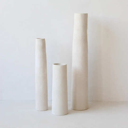 Vase décoratif design Sorrente gris beige bouquets secs minimaliste