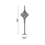 Gros plan sur la base et la tige du luminaire Spin L design Michael Sodeau