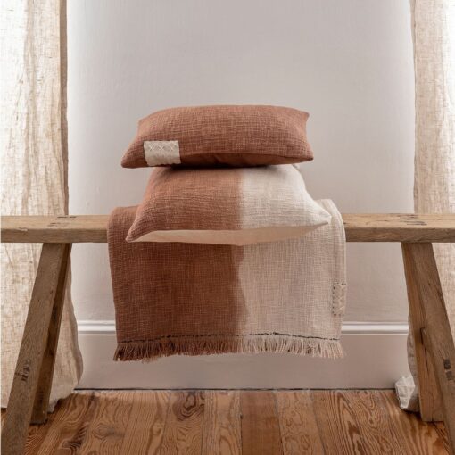 Plaid Tandem en Coton 140x200cm Tie&Dye Biscuit - Bed and Philosophy - Maison Archibald