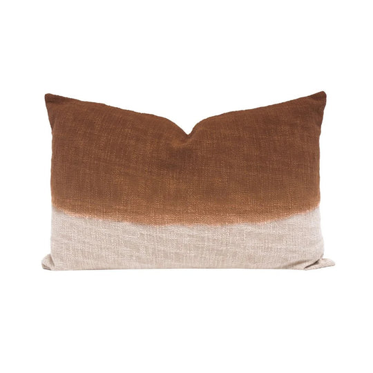 Coussin Talc 40x60cm coton tie&dye biscuit Bed and Philosophy vue frontale