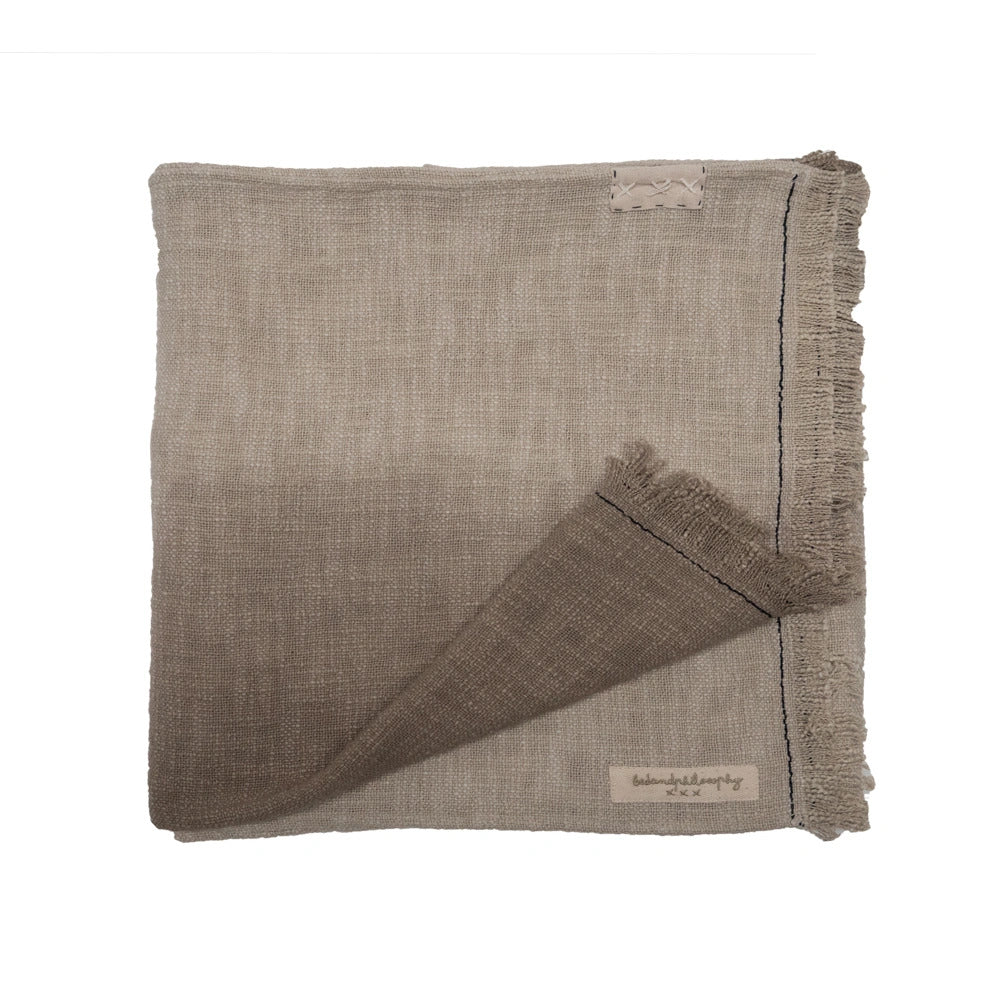 Tandem Cotton Plaid Throw 140x200cm Tie&Dye Ciment - Bed and Philosophy