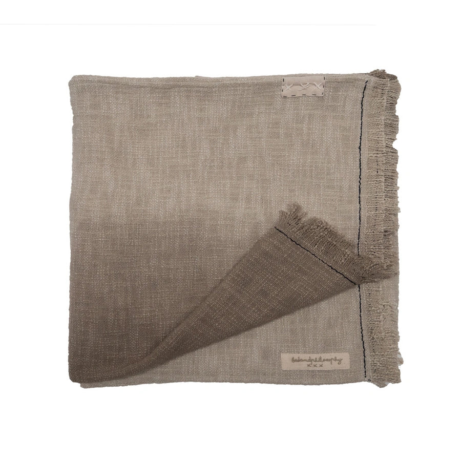 Plaid Tandem en Coton 140x200cm Tie&Dye Ciment - Bed and Philosophy