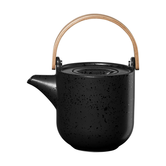 Théière Kuro 1L Asa Sélection noir mat design épuré japonais vue de face