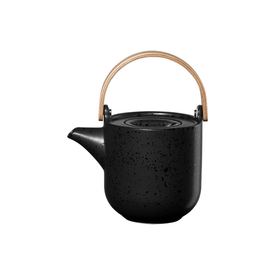Théière Coppa Kuro 0,6L en grès noir mat avec design épuré inspiré du style japonais