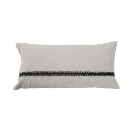 Coussin Umi Bed and Philosophy laine lin beige 60x30 cm vue de face