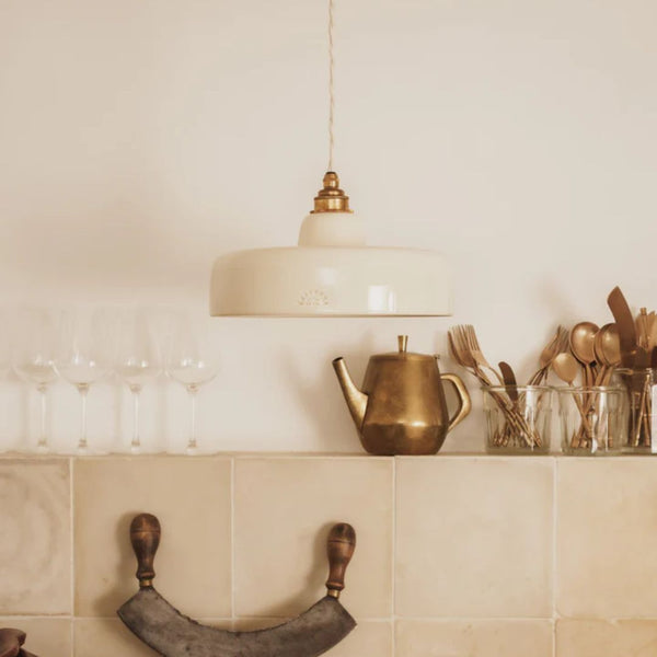 Suspension Ursule Terre cuite blanche émaillée - Enamoura