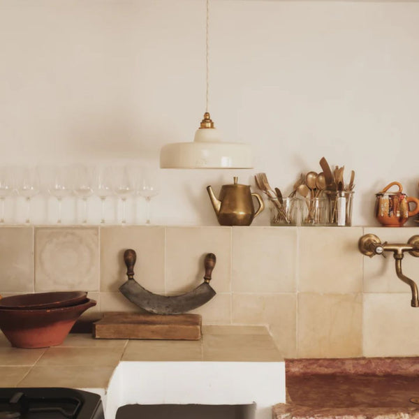 Suspension Ursule Terre cuite blanche émaillée - Enamoura