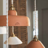 Suspension Ursule en terre cuite rouge Enamoura, luminaire artisanal design