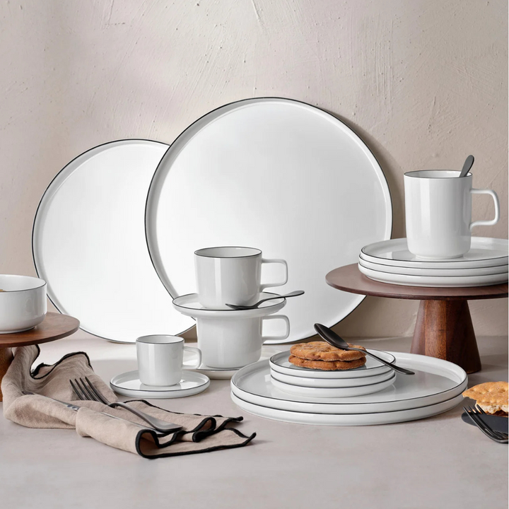 Assiette 32cm lignes organiques contemporaines collection Ligne Noire Asa Selection