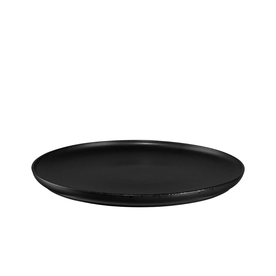 Détail texture grès assiette dessert Coppa Kuro collection zen