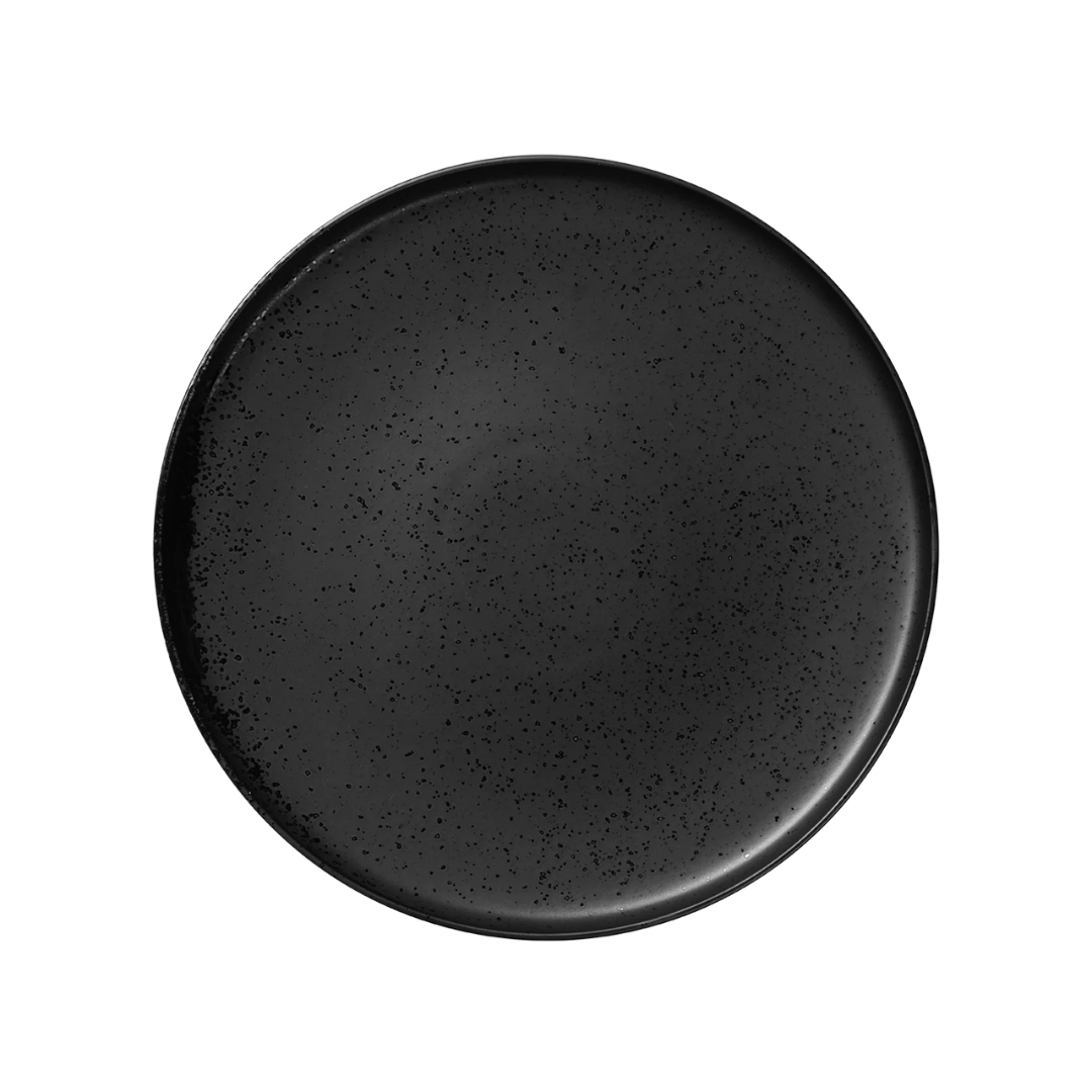 Assiette de présentation Kuro noire minimaliste vaisselle haut de gamme