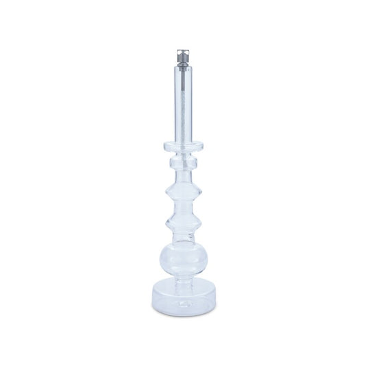 Lampe à huile Chandelier Transparent L en verre clair avec détails en chrome Peri Living