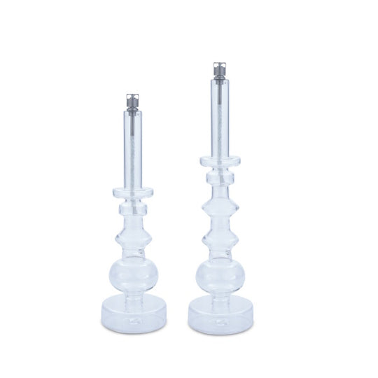 Bougeoir lampe à huile verre clair chrome dimensions 30,5cm ambiance décoration premium