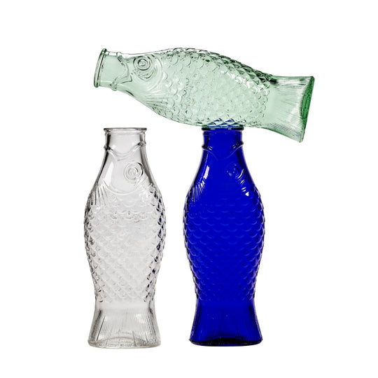 Pichet verre soufflé bleu cobalt collection Fish&Fish élément décoratif premium
