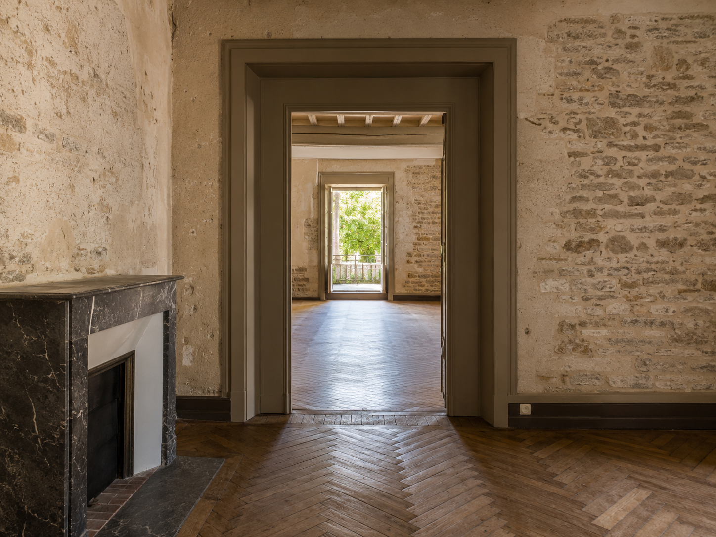 Architectural details of an old house in Brittany before interior renovation