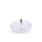 Lampe à huile Galet ciselé L Peri Living avec corps en verre transparent et finition laiton, design minimaliste