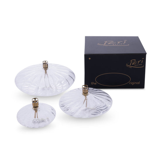 Lampe à huile haut de gamme Disc Elegant L - silhouette ronde plate, 18cm diamètre, diffuseur de lumière douce