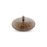 Lampe à huile Galet ciselé M couleur laiton champagne avec disque en verre diffusant