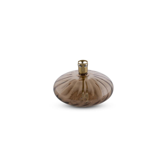 Lampe à huile Galet ciselé S Peri Living finition laiton champagne avec verre teinté