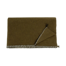 Plaid 140x220cm en Coton flammé Kaki - Bed and Philosophy