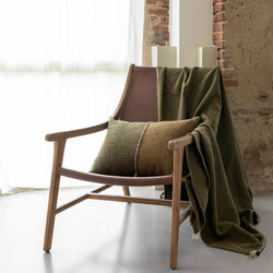 Plaid 140x220cm en Coton flammé Kaki - Bed and Philosophy