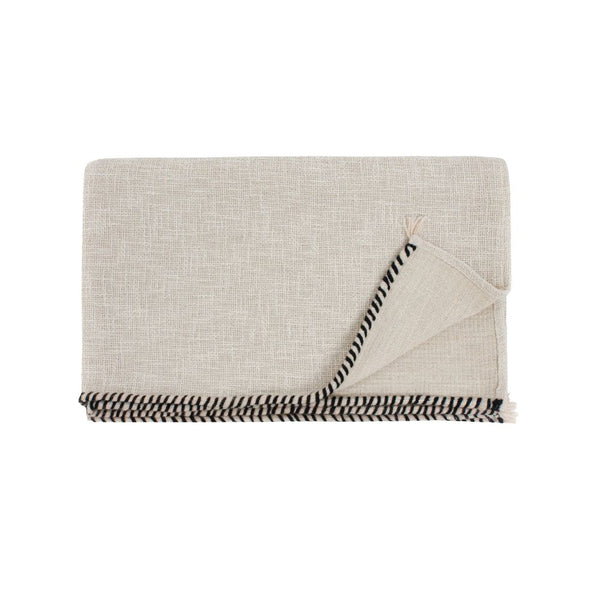 Plaid 140x220cm en Coton flammé Naturel - Bed and Philosophy