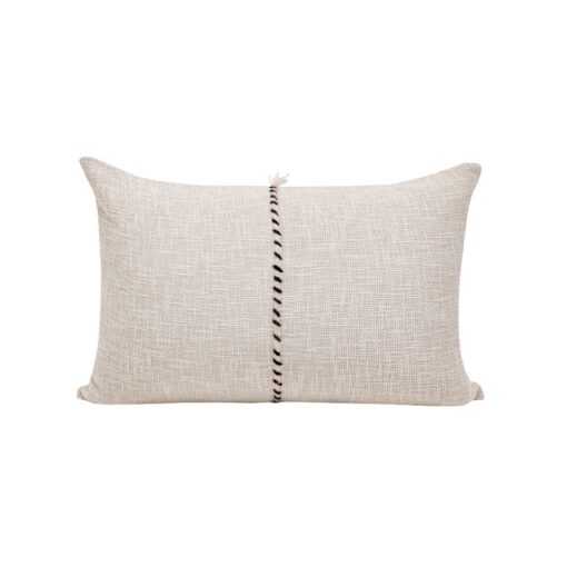 Coussin Espresso 40x60cm en coton flammé naturel avec finition passepoil Bed and Philosophy