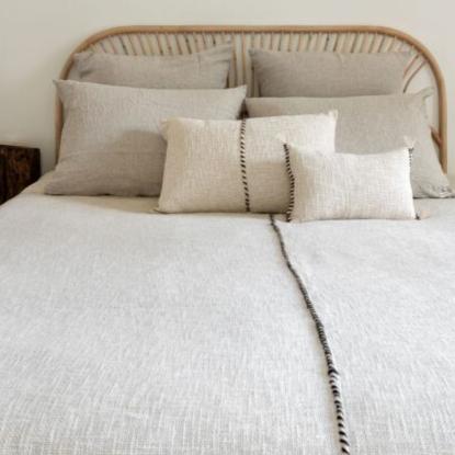 Plaid coton flammé texturé coloris naturel 250x250cm Bed and Philosophy décoration chambre bohème