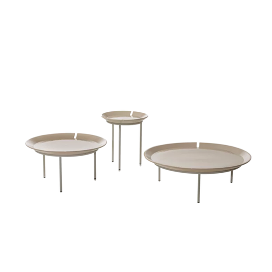 Table basse Brise Gervasoni structure acier inoxydable design aérien
