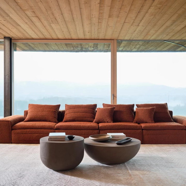 Détail de la structure épurée de la table basse Heiko design italien