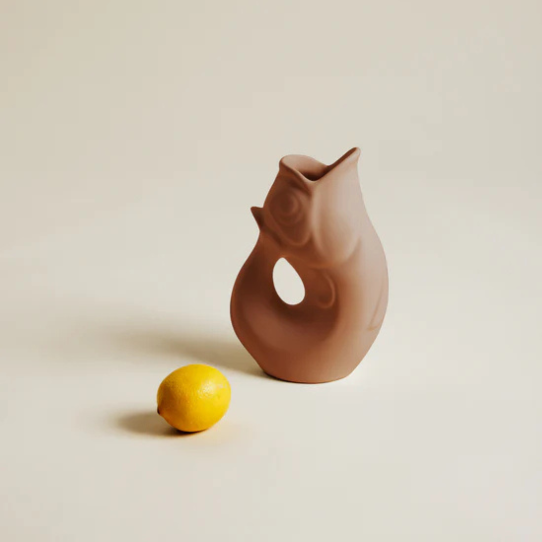 Pichet vase Glouglou Charolles 1844 finition cannelle mat texture poudrée