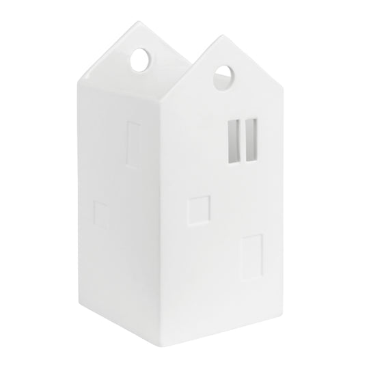Grand vase immeuble Wohnhaus de Räder en porcelaine blanche mate avec ouvertures architecturales