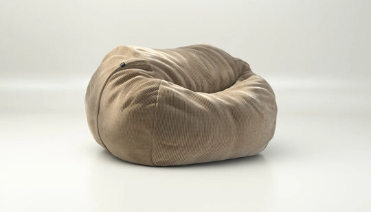 Bean bag Large Vetsak gris velours côtelé vue de face