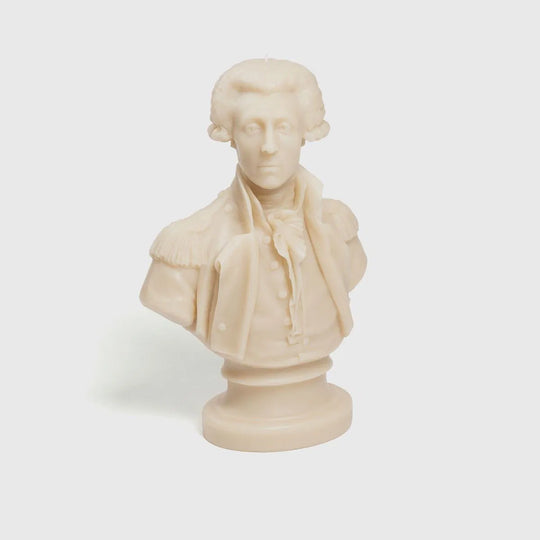 Buste Lafayette en cire écru Trudon, bougie parfumée décoration haut de gamme 35cm