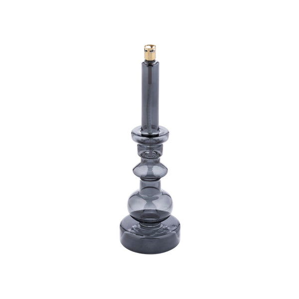 Oil Lamp Chandelier Smoked Grey M - Brass - Peri Living - 1