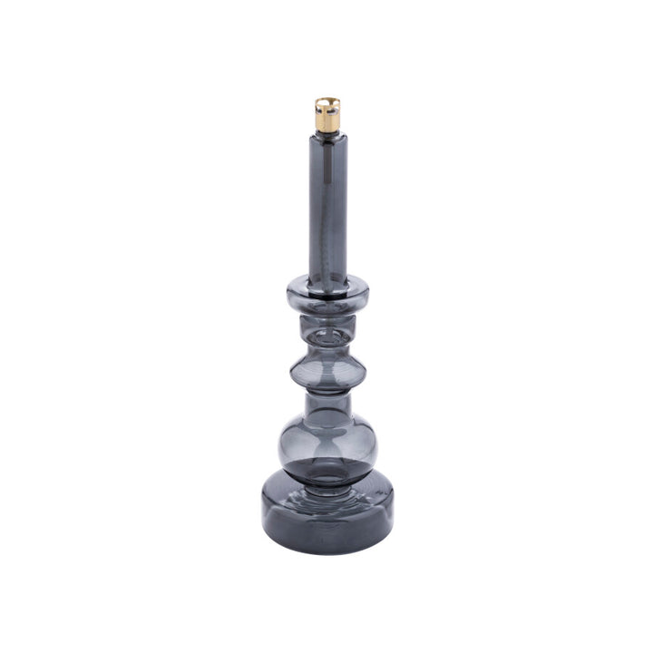 Lampe à huile Chandelier Peri Living en verre gris fumé avec support en laiton, design épuré