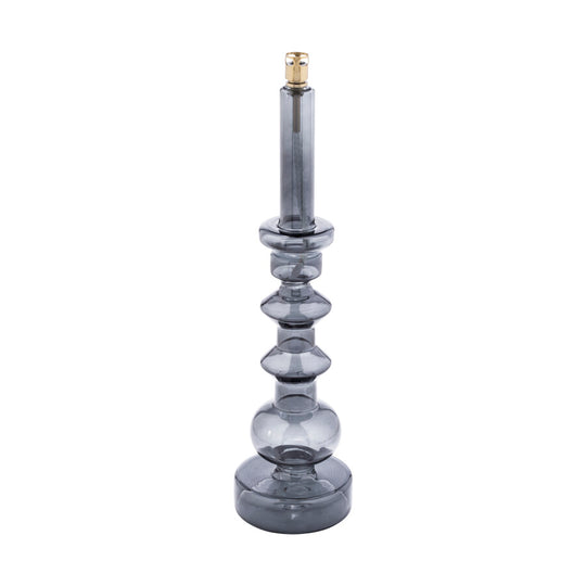 Lampe à huile Chandelier gris fumé Peri Living avec tube en verre fumé et support en laiton