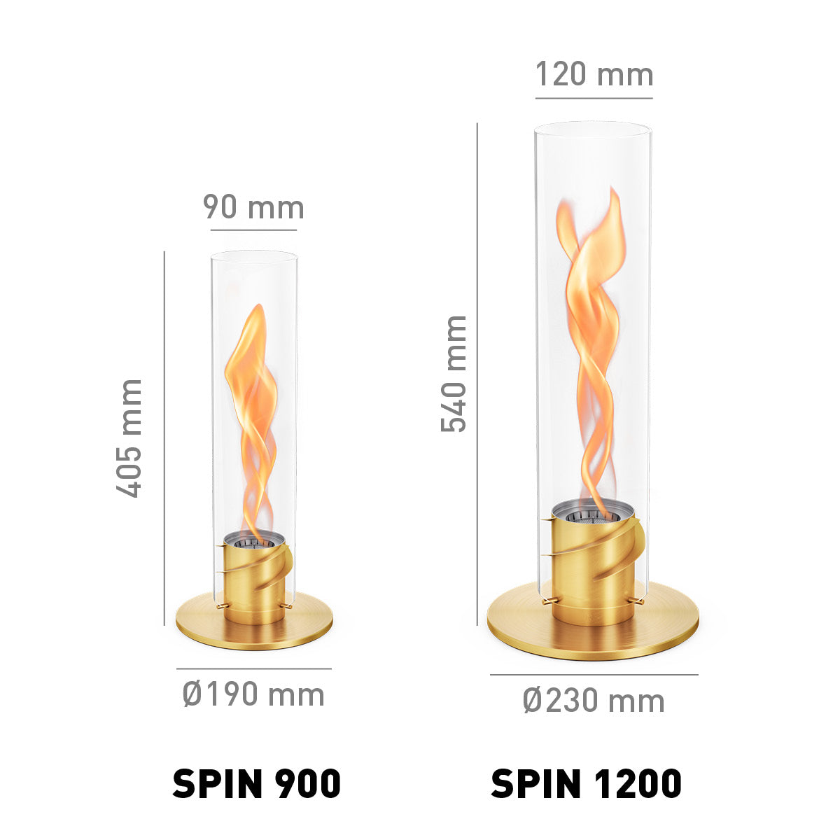Utilisation nocturne du Höfats SPIN 1200 doré en tant que lanterne d'extérieur coupe-vent, offrant un éclairage d'ambiance chaleureux pour l'aménagement d'une terrasse.