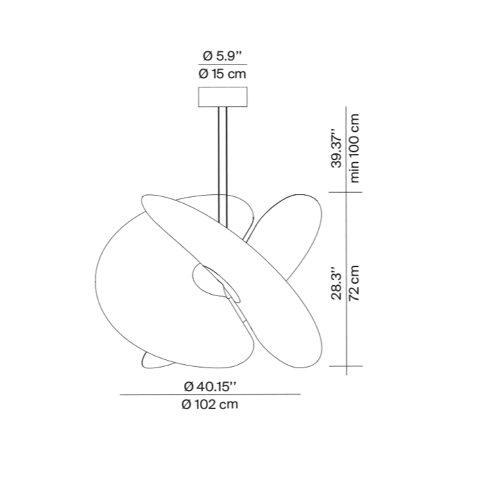 Luminaire Levante Luce Plan rosace 15,5cm câble 5m éclairage 2700K salon