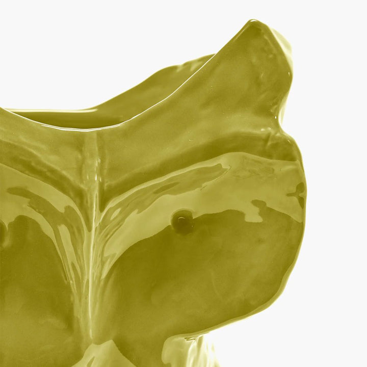 Collection Midnight Creatures vase hibou jaune grès émaillé haut de gamme