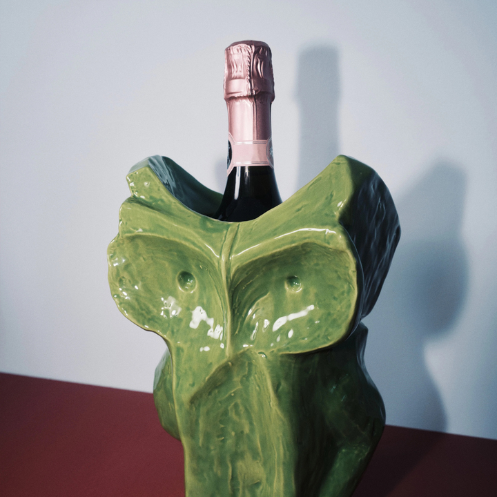 Totem décoration vase Owl L vert foncé marque Serax Marni