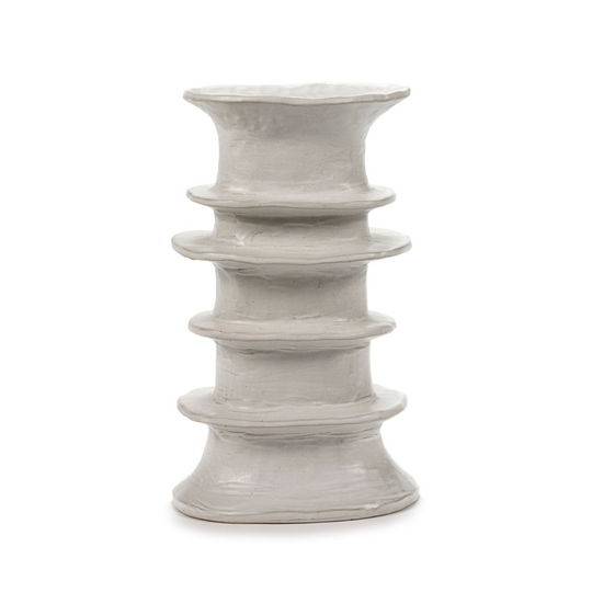 Vase Billy 04 taille L coloris blanc Serax en céramique mate avec formes organiques sculpturales