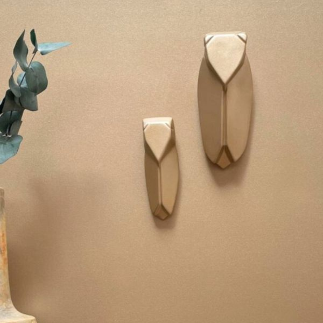 Cigale Muette Monochromic petit modèle céramique finition or blanc décoration murale