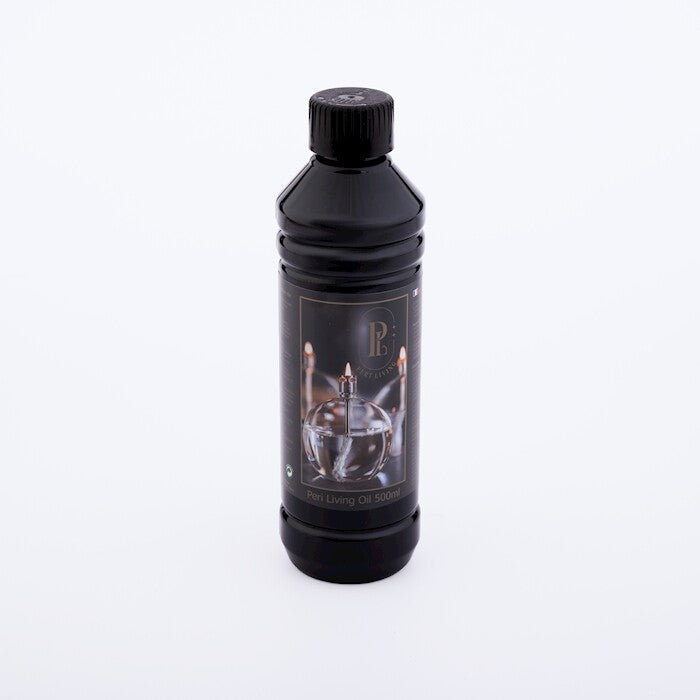 Bouteille d'huile de paraffine 0,5L Peri Living transparent avec bouchon doseur pour lampe à huile
