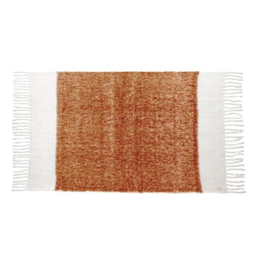 Plaid Vicky en Laine Bicolore Biscuit et blanc - Bed and Philosophy