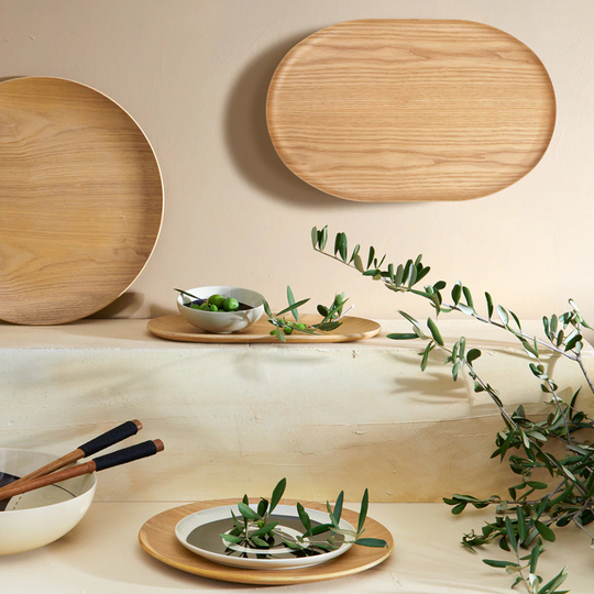 Plateau ovale bois massif 40x25cm Asa Sélection collection Wood