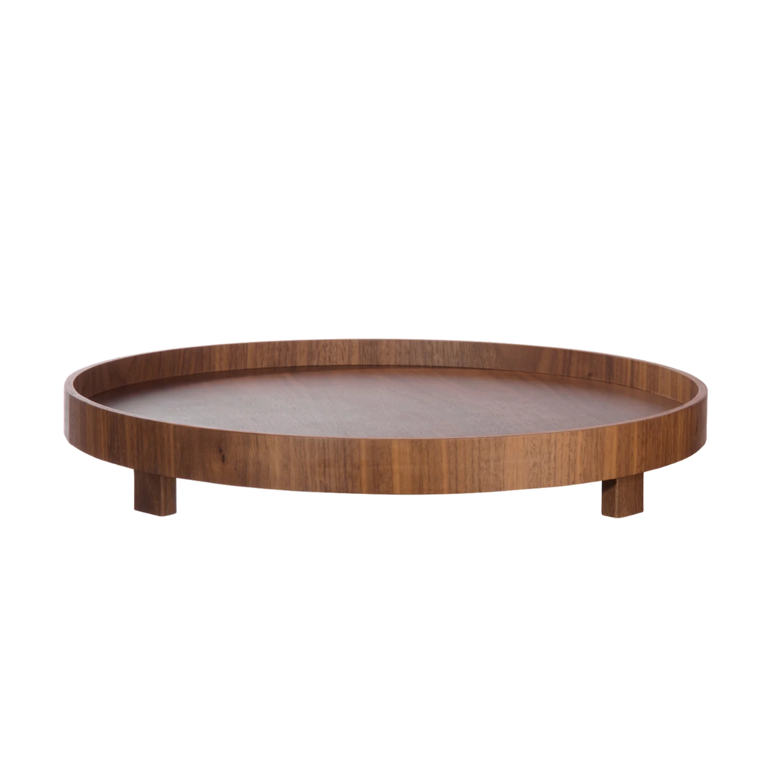 Élégant plateau circulaire bois pour fromage et pâtisseries style contemporain
